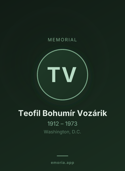 Memorial portrait of Teofil Bohumír Vozárik