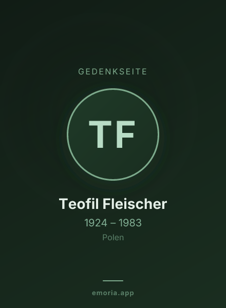 Gedenkportrait von Teofil Fleischer