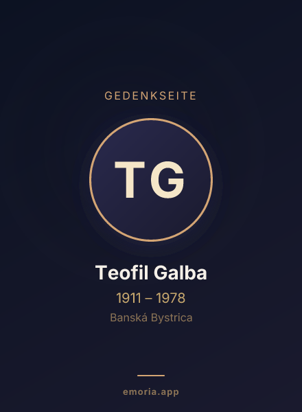 Gedenkportrait von Teofil Galba