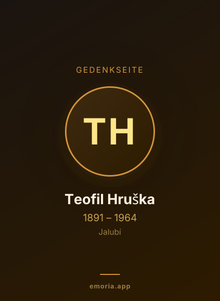 Gedenkportrait von Teofil Hruška