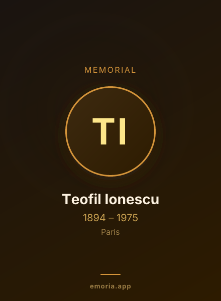 Memorial portrait of Teofil Ionescu