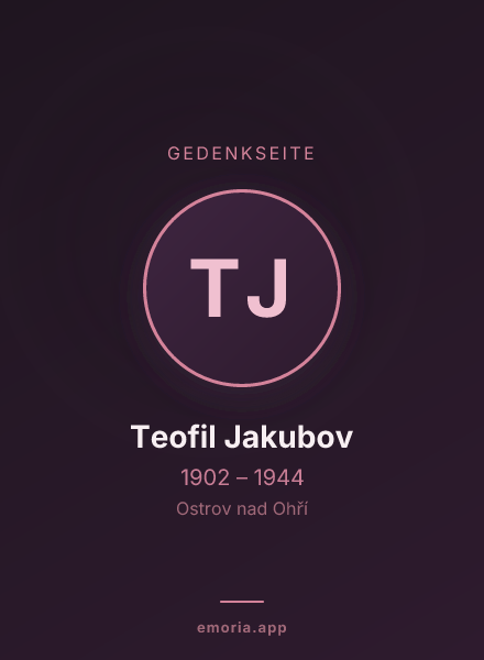 Gedenkportrait von Teofil Jakubov