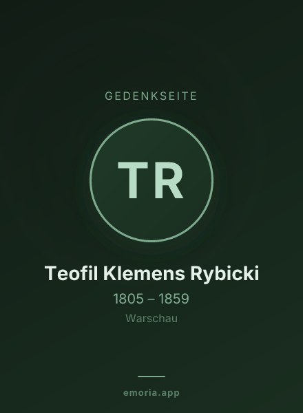 Gedenkportrait von Teofil Klemens Rybicki