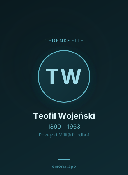 Gedenkportrait von Teofil Wojeński