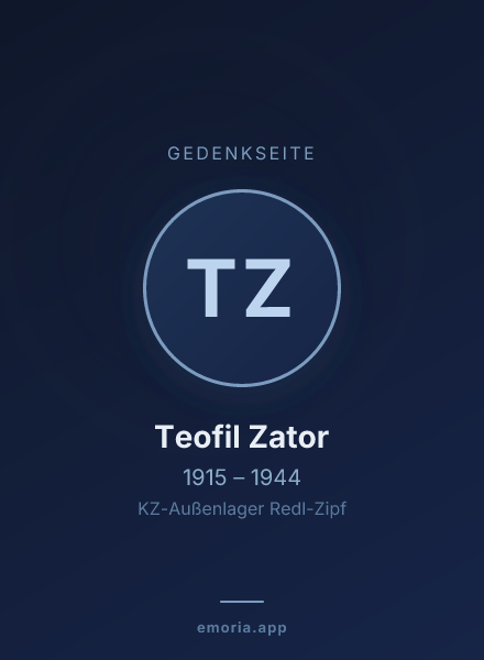 Gedenkportrait von Teofil Zator