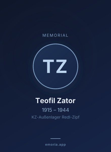 Memorial portrait of Teofil Zator