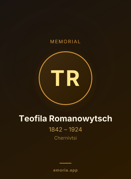 Memorial portrait of Teofila Romanowytsch