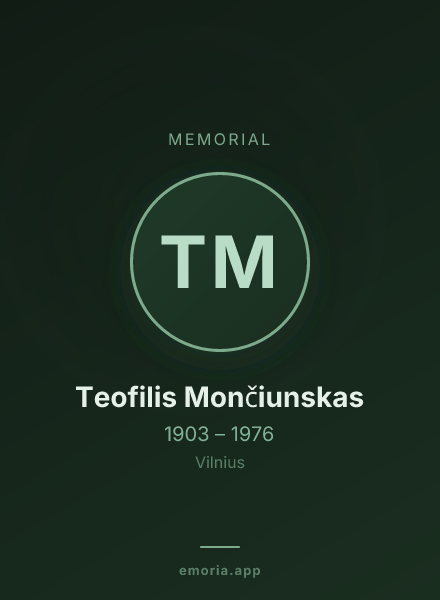 Memorial portrait of Teofilis Mončiunskas