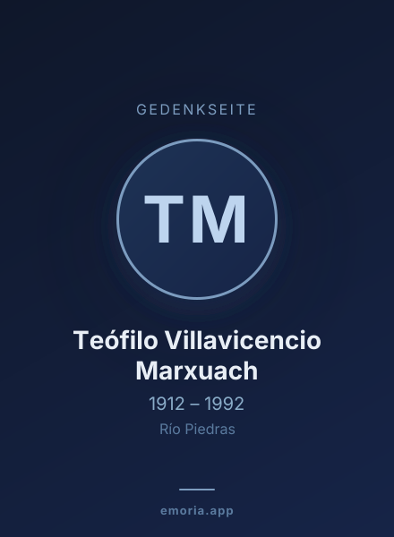 Gedenkportrait von Teófilo Villavicencio Marxuach