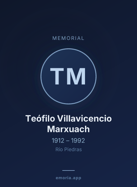 Memorial portrait of Teófilo Villavicencio Marxuach