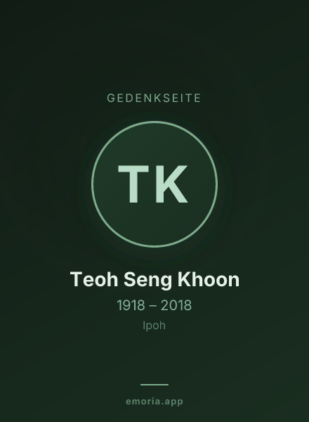 Gedenkportrait von Teoh Seng Khoon