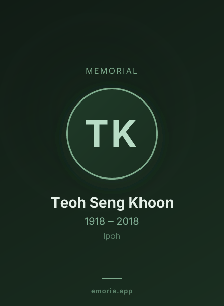 Memorial portrait of Teoh Seng Khoon