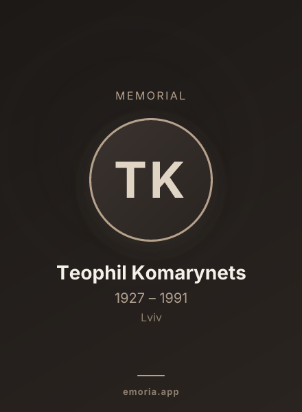 Memorial portrait of Teophil Komarynets