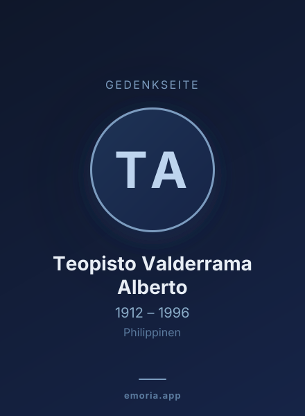 Gedenkportrait von Teopisto Valderrama Alberto