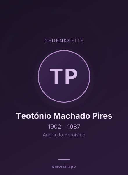 Gedenkportrait von Teotónio Machado Pires