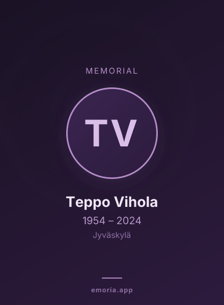 Memorial portrait of Teppo Vihola