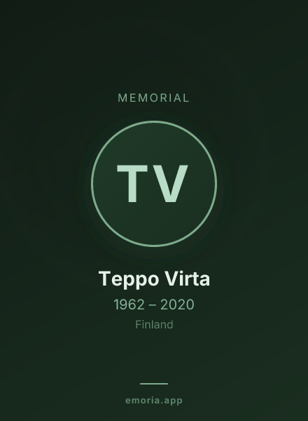 Memorial portrait of Teppo Virta