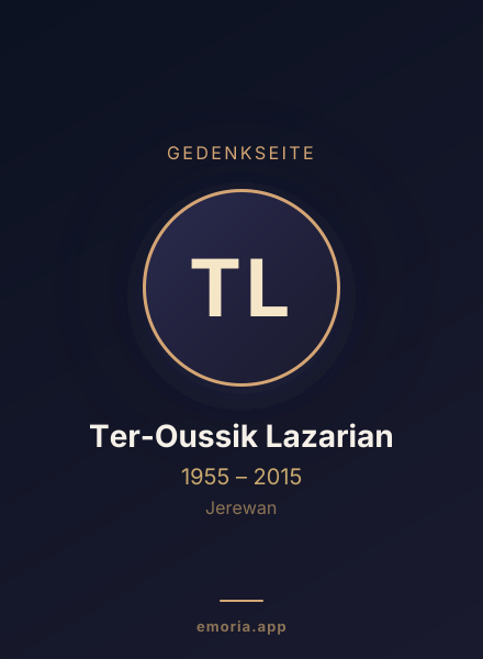 Gedenkportrait von Ter-Oussik Lazarian