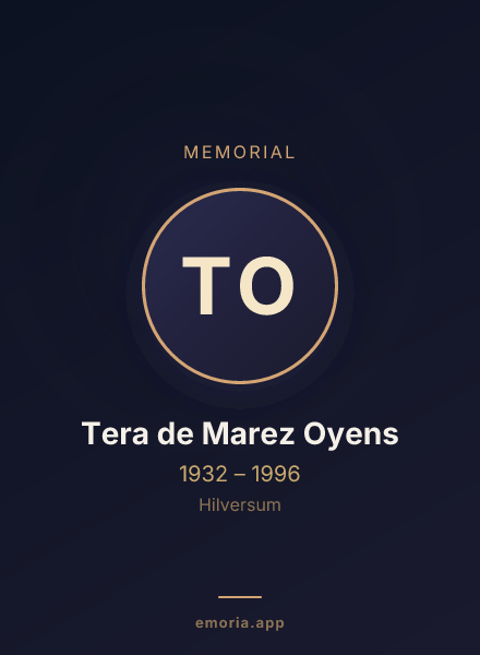 Memorial portrait of Tera de Marez Oyens