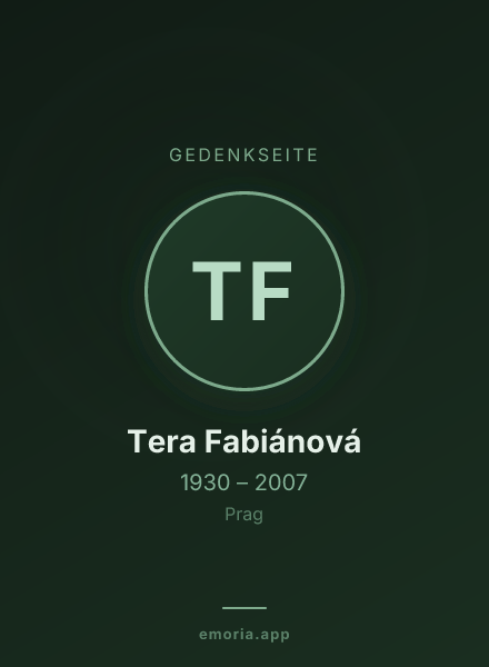 Gedenkportrait von Tera Fabiánová