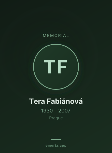 Memorial portrait of Tera Fabiánová