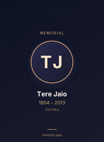 Memorial portrait of Tere Jaio