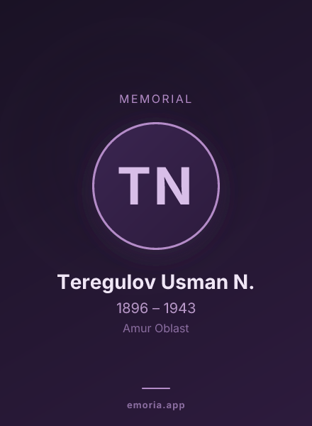 Memorial portrait of Teregulov Usman N.