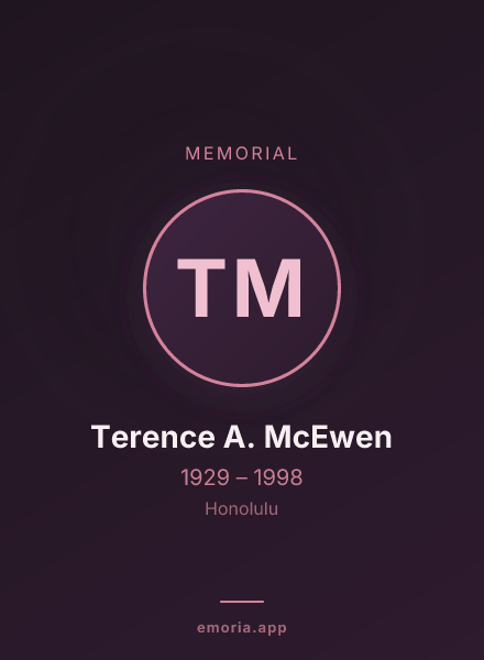 Memorial portrait of Terence A. McEwen