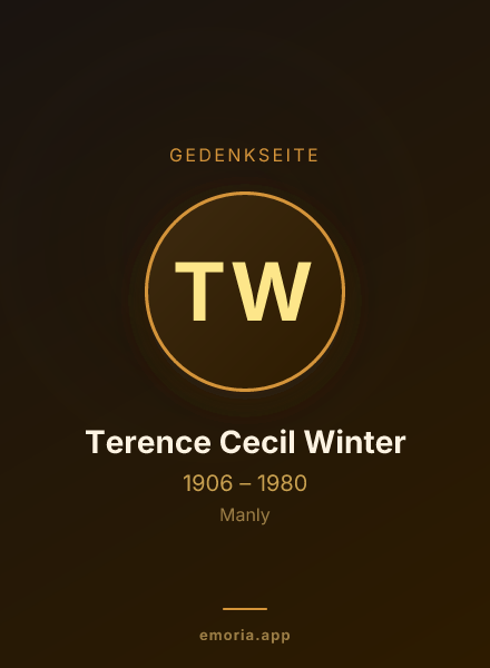Gedenkportrait von Terence Cecil Winter
