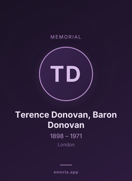 Memorial portrait of Terence Donovan, Baron Donovan