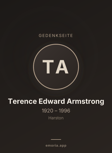 Gedenkportrait von Terence Edward Armstrong
