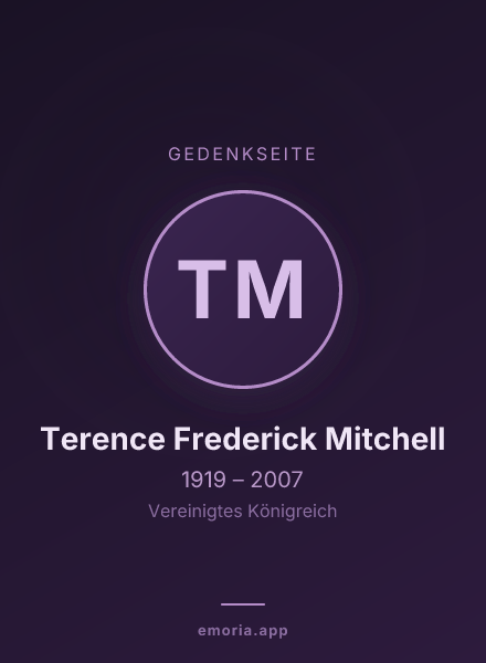 Gedenkportrait von Terence Frederick Mitchell