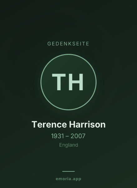 Gedenkportrait von Terence Harrison