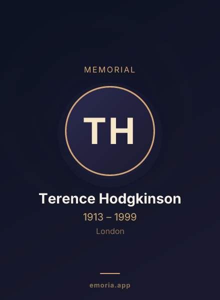 Memorial portrait of Terence Hodgkinson