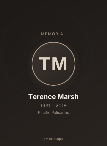 Memorial portrait of Terence Marsh