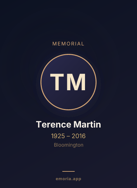 Memorial portrait of Terence Martin