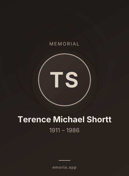 Memorial portrait of Terence Michael Shortt