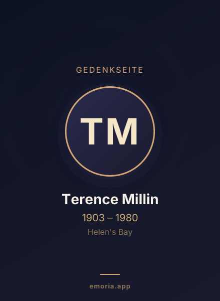 Gedenkportrait von Terence Millin