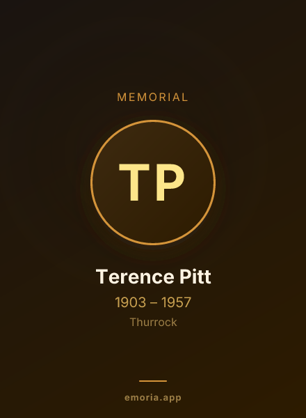 Memorial portrait of Terence Pitt