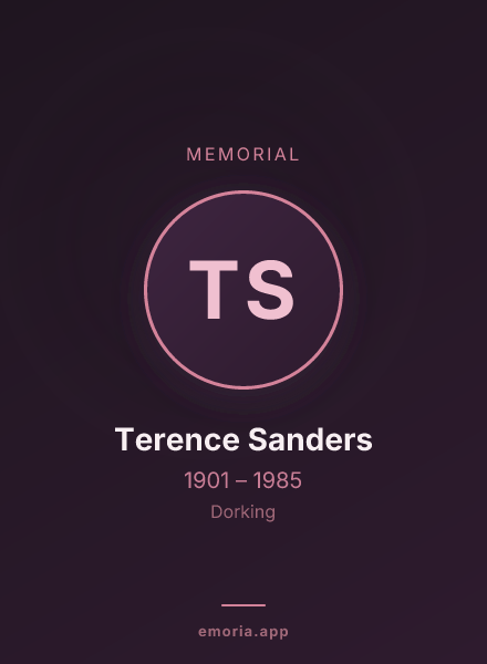 Memorial portrait of Terence Sanders