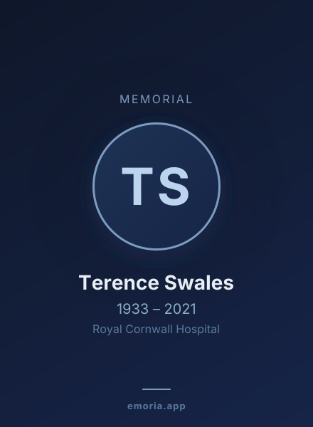 Memorial portrait of Terence Swales