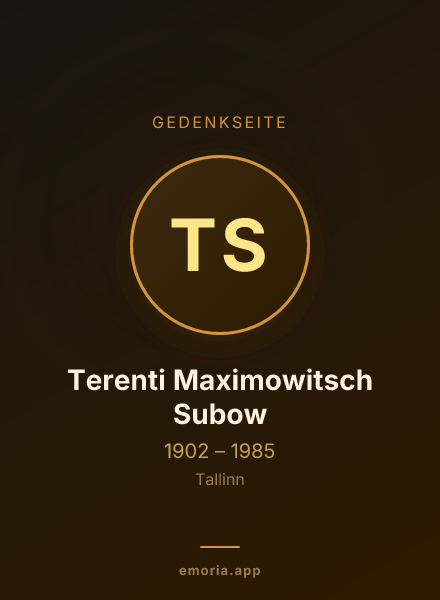 Gedenkportrait von Terenti Maximowitsch Subow