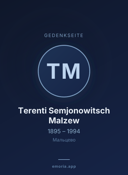 Gedenkportrait von Terenti Semjonowitsch Malzew