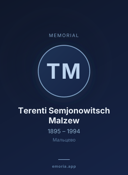 Memorial portrait of Terenti Semjonowitsch Malzew