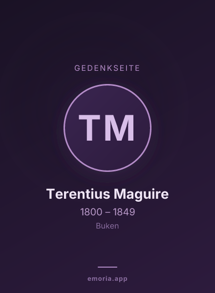 Gedenkportrait von Terentius Maguire
