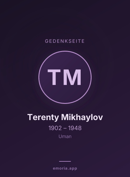 Gedenkportrait von Terenty Mikhaylov