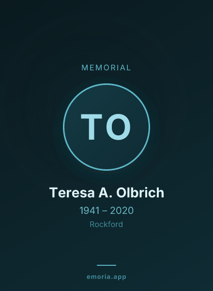 Memorial portrait of Teresa A. Olbrich
