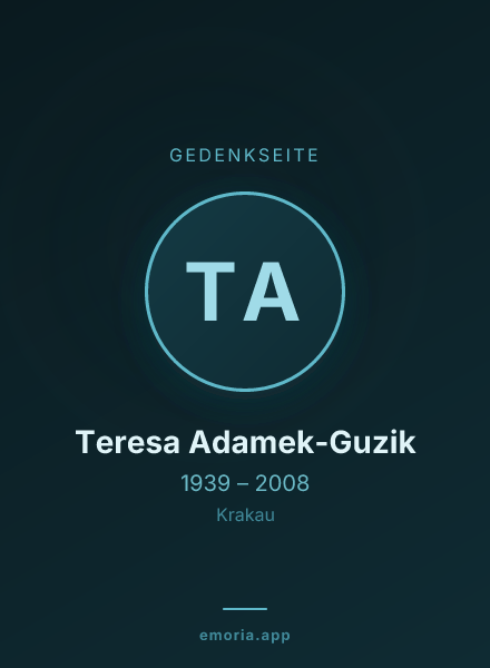 Gedenkportrait von Teresa Adamek-Guzik