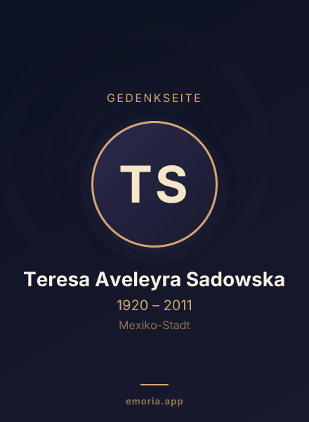 Gedenkportrait von Teresa Aveleyra Sadowska