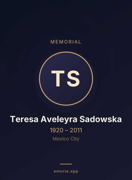 Memorial portrait of Teresa Aveleyra Sadowska